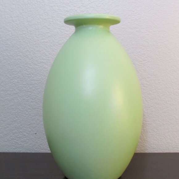 Large Sage Green Glass Vase with Painted Finish - Picture 5 of 5
